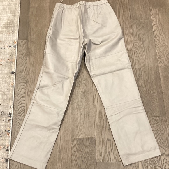 Dove Grey Vintage Leather Pants - Guillaume - Picture 7 of 10